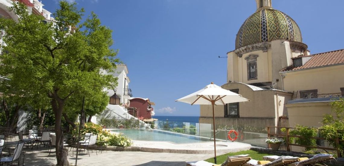 Palazzo Murat zwembad met zeezicht