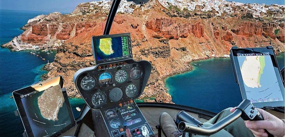 Helikopter vlucht Santorini