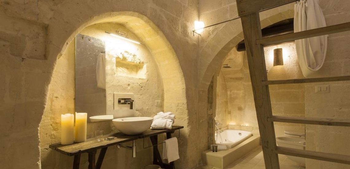 Gezelig warme badkamers in Corte San Pietro