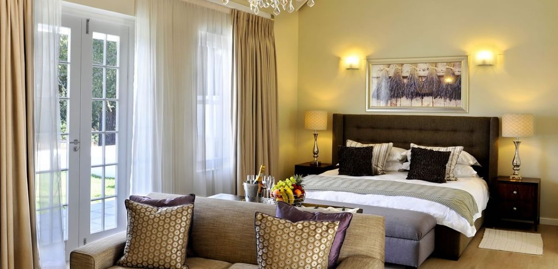 De kamers zijn stijlvol en comfortabel in Lavender Farm Guesthouse