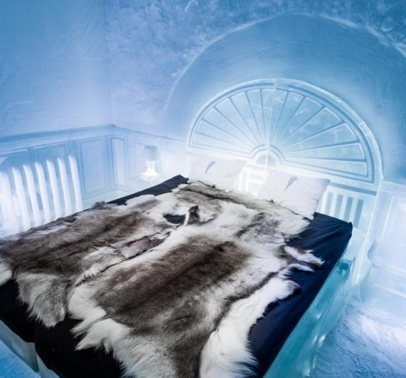 In Kiruna slaap je in het beroemde Ice hotel