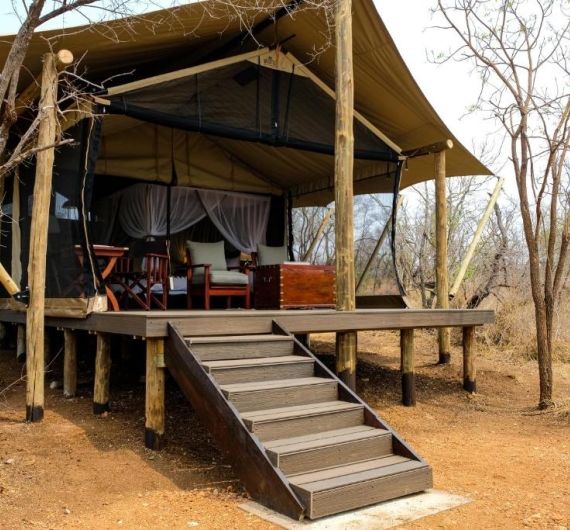 Slapen in je eigen tent in Kruger wildpark