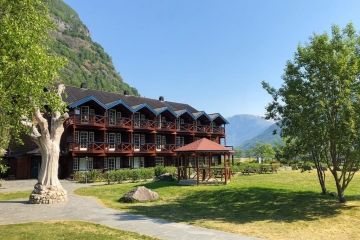 Alle kamers van het Flåmsbrygga Hotel hebben uitzicht over de fjord