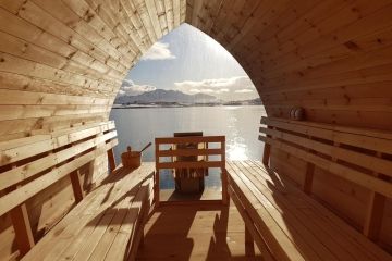 Zelden een sauna gezien met dit uitzicht